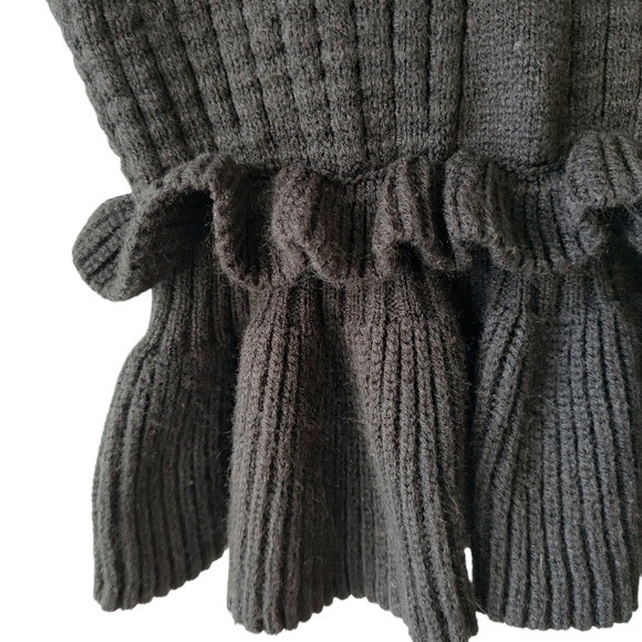 Amazon Sweaty Rocks Black Waffle Ruffle Hem Peplum Cropped Knit Tank Top Size M - Picture 5 of 9